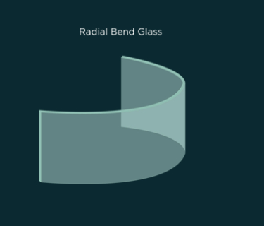 Radial bend/curved glass